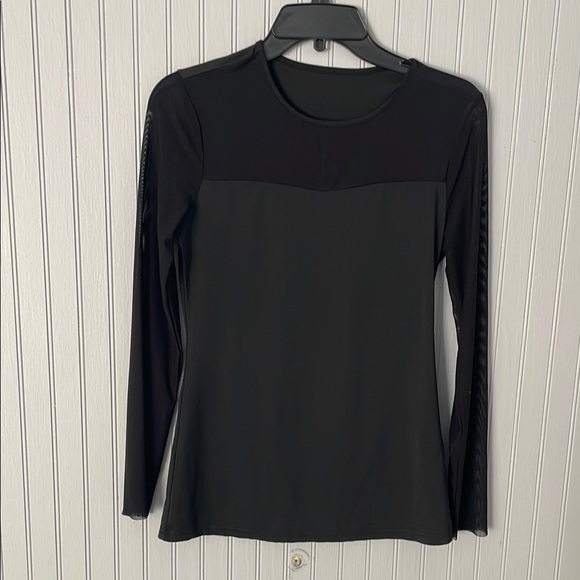 SHEIN Tops - SHEIN Women’s Black Sheer Long Sleeve T-Shirt | Size L